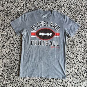 Cleveland Browns T-Shirt GV Art Design Grey Short Sleeve Dog Bone Graphic Small